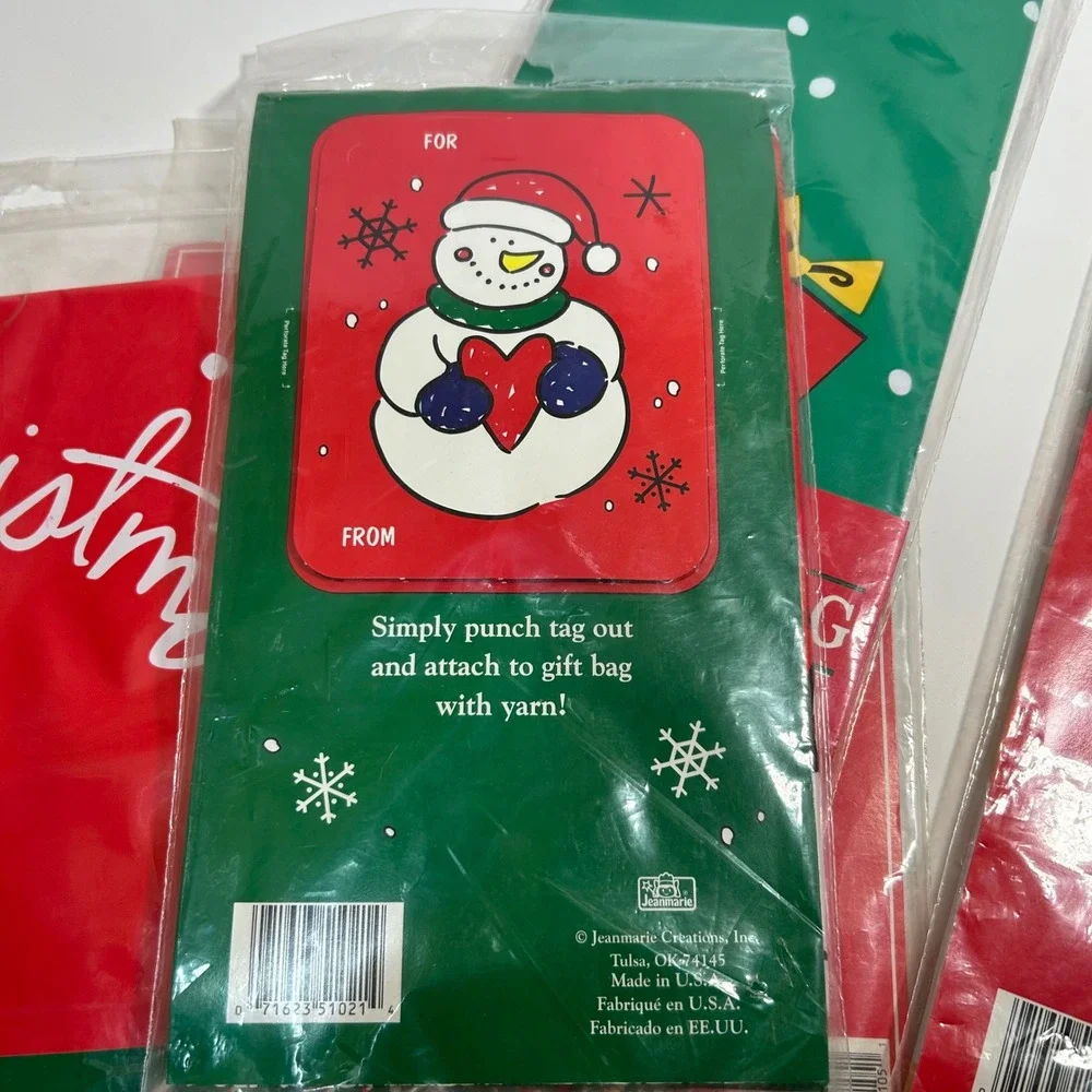 5 Jeanmarie Creations Vintage Christmas Giant Gift Bags Large Plastic Lot 1993